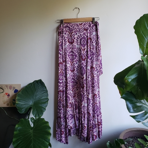 SWAPPED NWOT Moroccan Flora Wrap Maxi Skirt in Rose Quartz - Picture 5 of 11